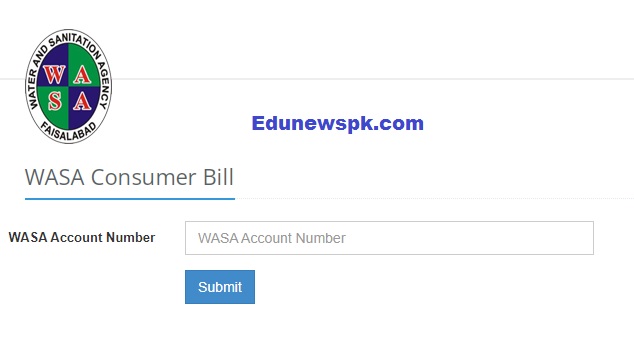 WASA Faisalabad Consumer Duplicate Bill Download