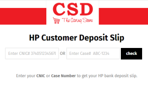 CSD Deposit Slip PDF 2023 Download by CNIC No or Name