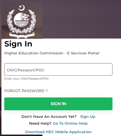 HEC Online Degree Verification Login Apply For Attestation Portal