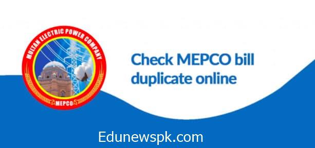 MEPCO Bill Online Check 2023 Duplicate Bill Download