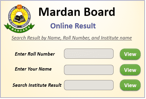 BISE Mardan Board Result 2023 9th 10th Class by Name Roll No