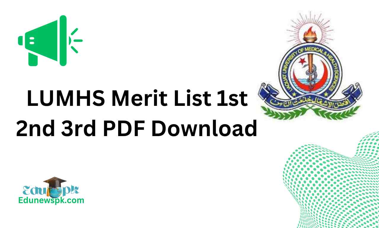LUMHS Merit List 2024 1st 2nd 3rd PDF Download