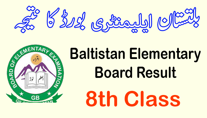 Baltistan Elementary Examination Class 8th Result 2024 by Roll Number